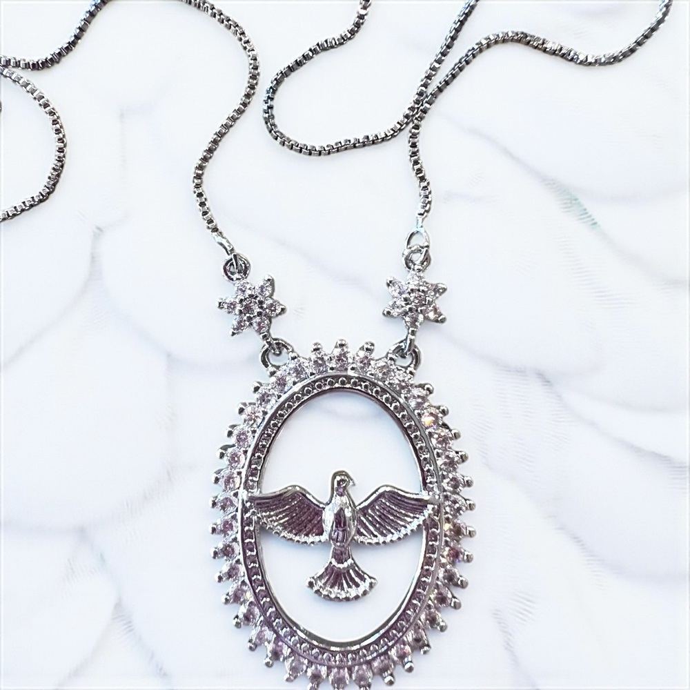 Dove Cubic Zirconia Pendant Necklace - Picture 8 of 16